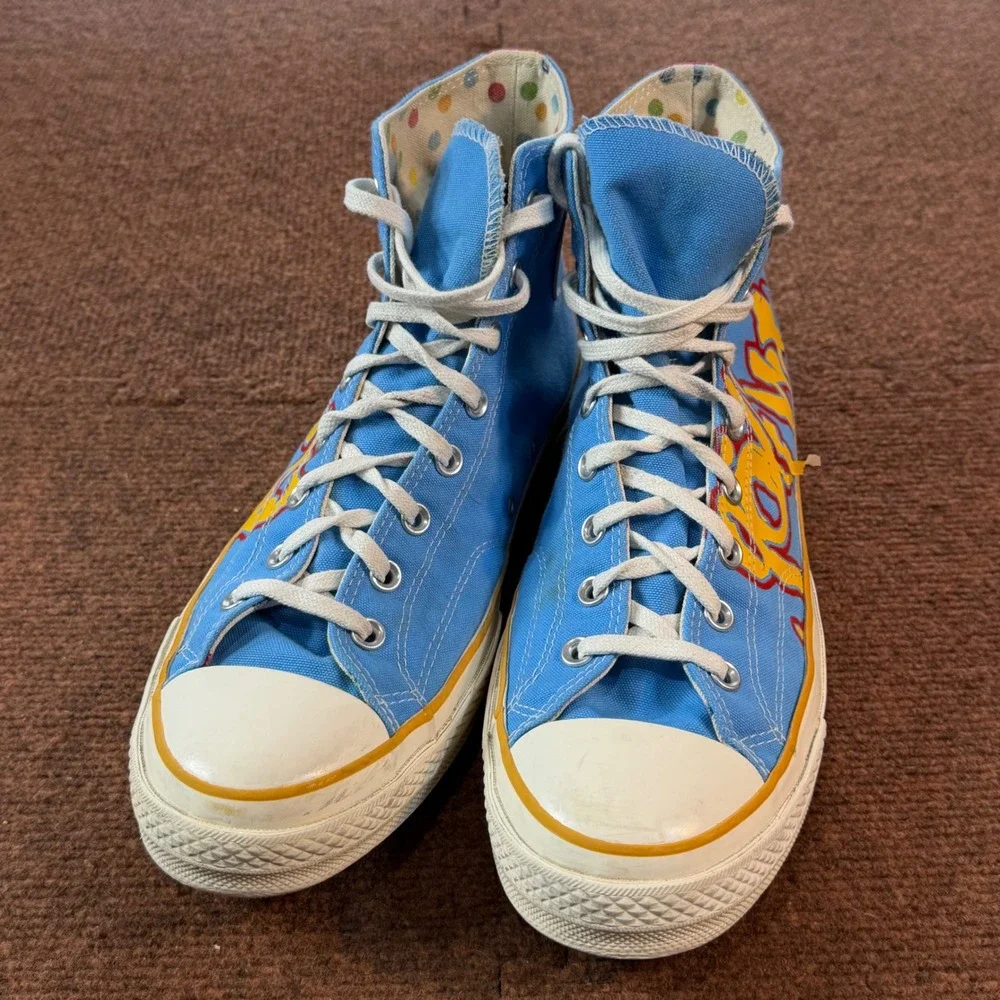 B- Converse Chuck 70 Hi Golf Wang By You Blue Yellow Red Mens 12 A04325C Sneaker